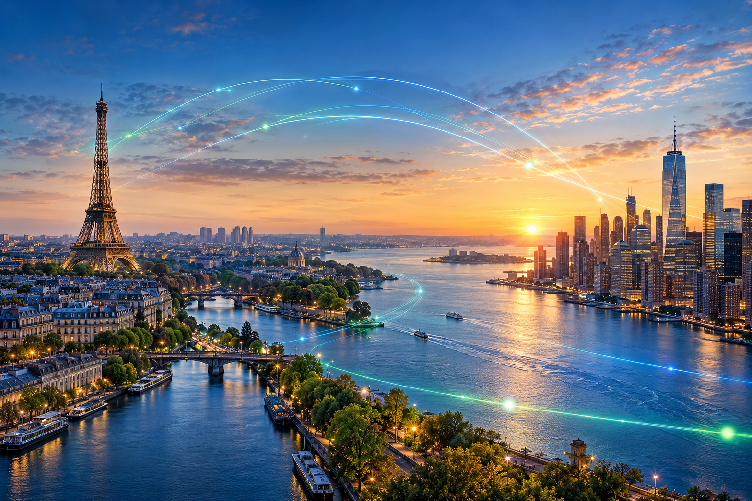 Visual connection between Paris and New York